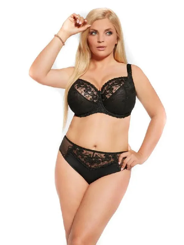 Black Brilliant Soft Cup Bra in Bands 30 through 42