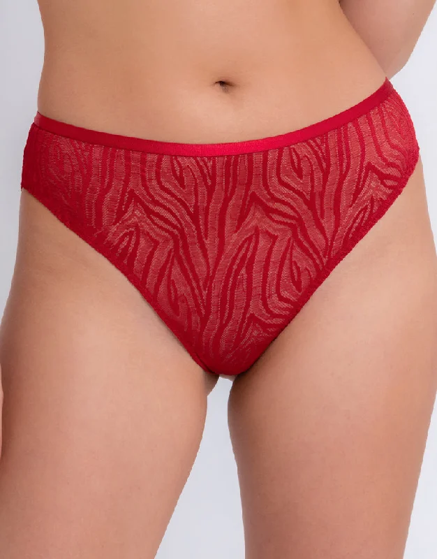 Curvy Kate Lace Daze Brazilian Brief Lipstick Red