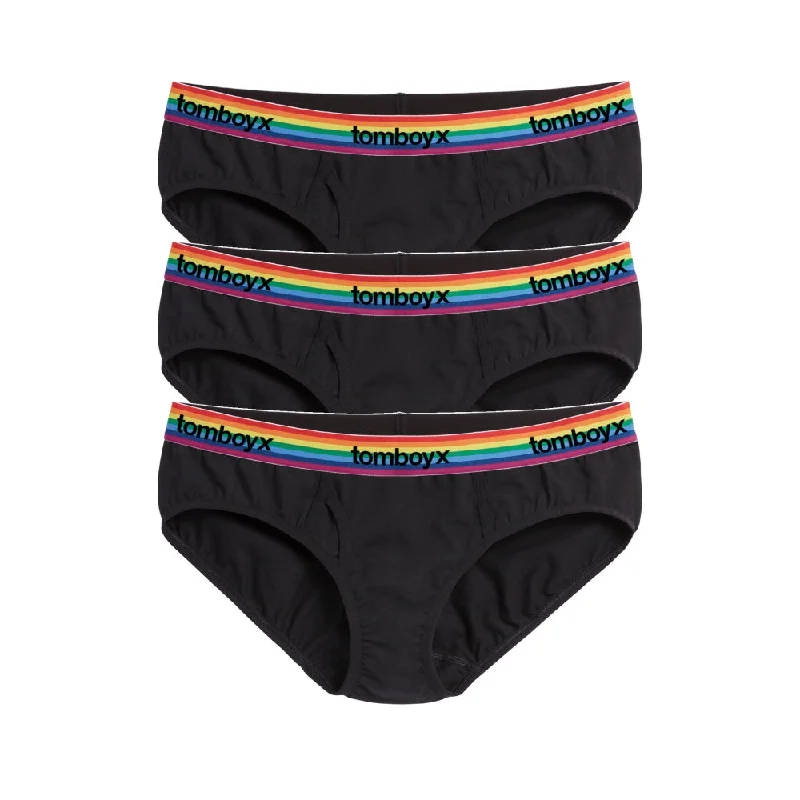 Iconic Briefs 3-Pack - Cotton Black Rainbow Logo