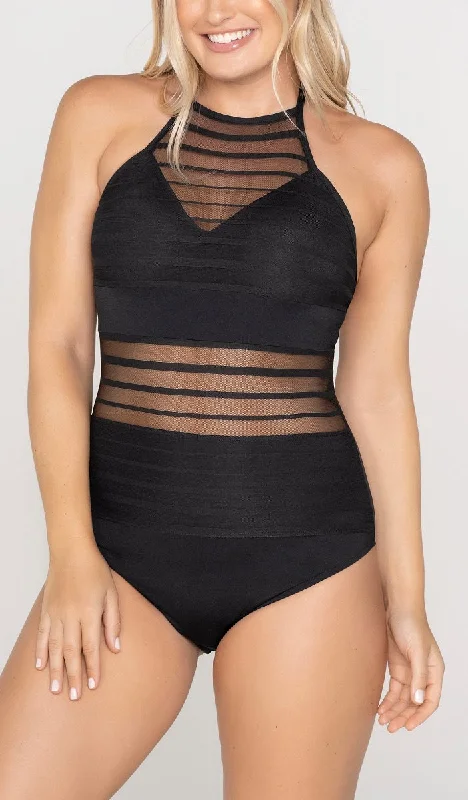 Leonisa Swimwear Sporty Black One Piece 190980B