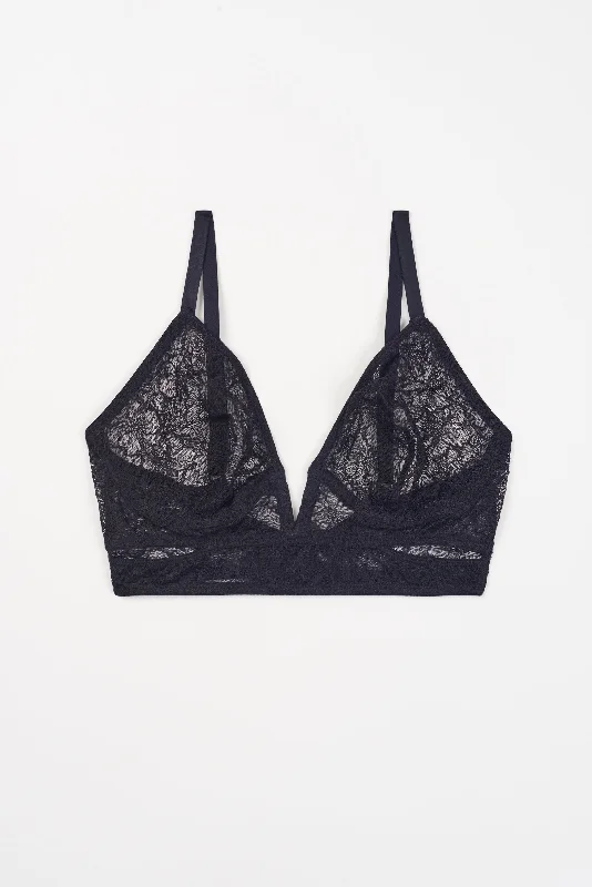 Marie Soft Plunge V Wire Bra | Black