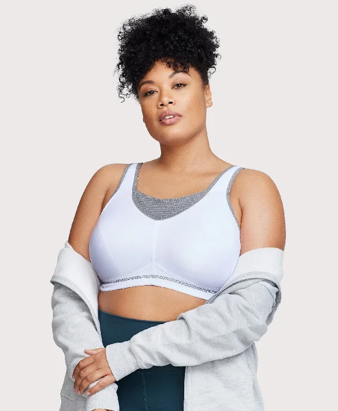 No-Bounce Camisole Elite Sports Bra White/Gray