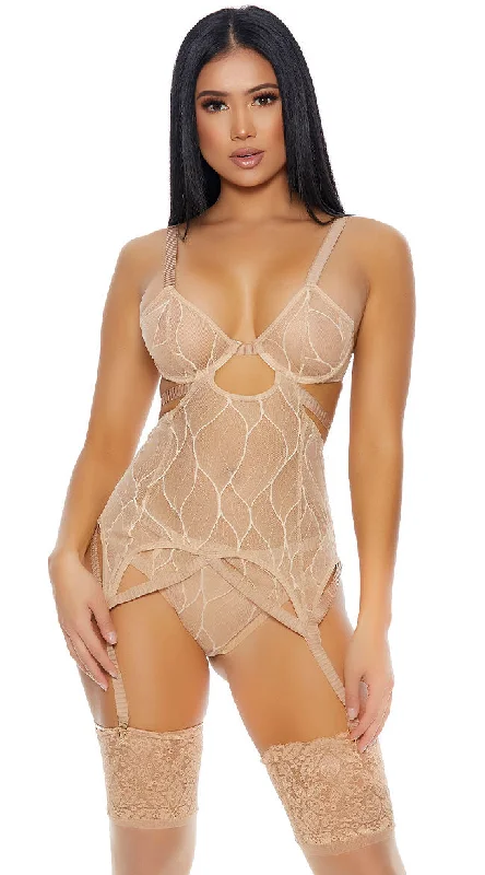 See Me Now Mesh Bustier Set