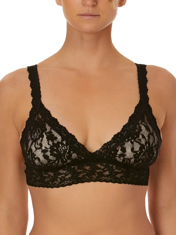 Signature Lace Padded Crossover Bralette Black