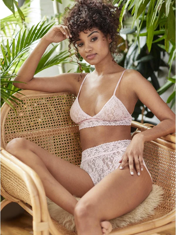 Signature Lace Padded Triangle Bralette Bliss Pink