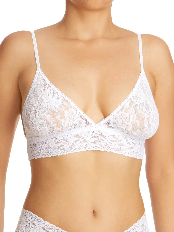 Signature Lace Triangle Bralette White