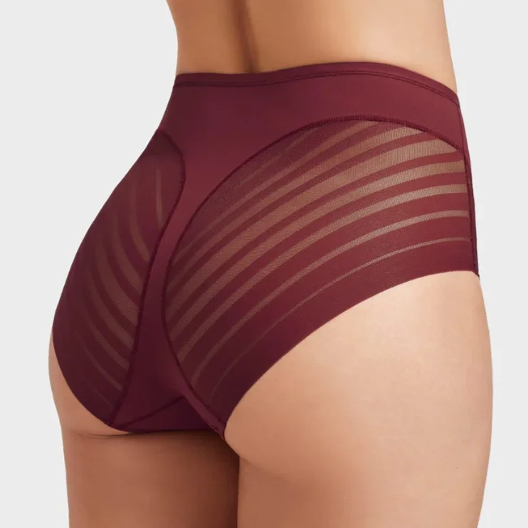 LACE STRIPE UNDETECTABLE SHAPER PANTY (RED WINE)