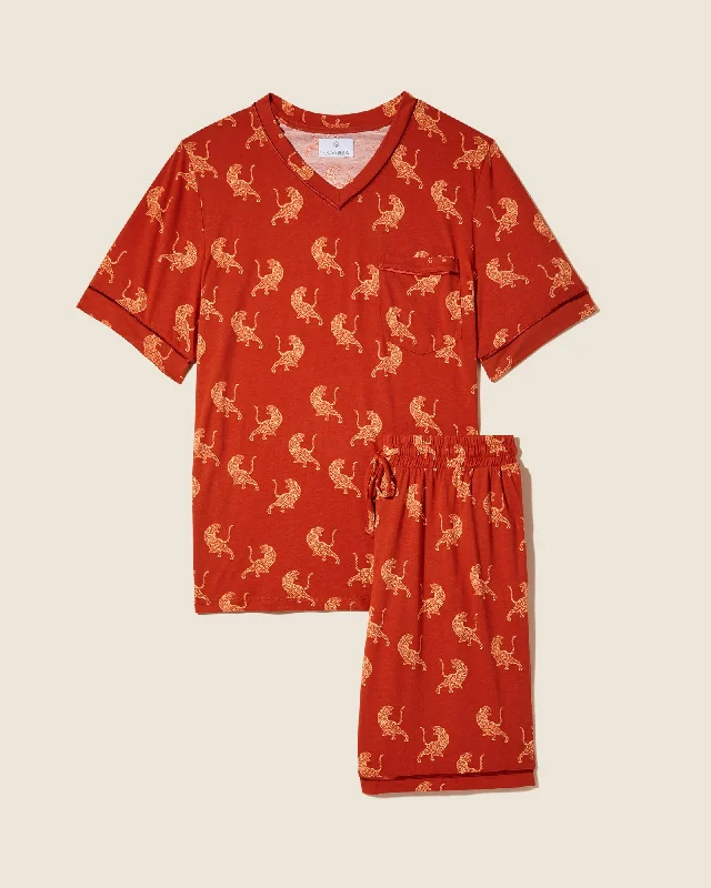 Kurzärmeliges Top & Shorts Pyjama-Set Für Männer