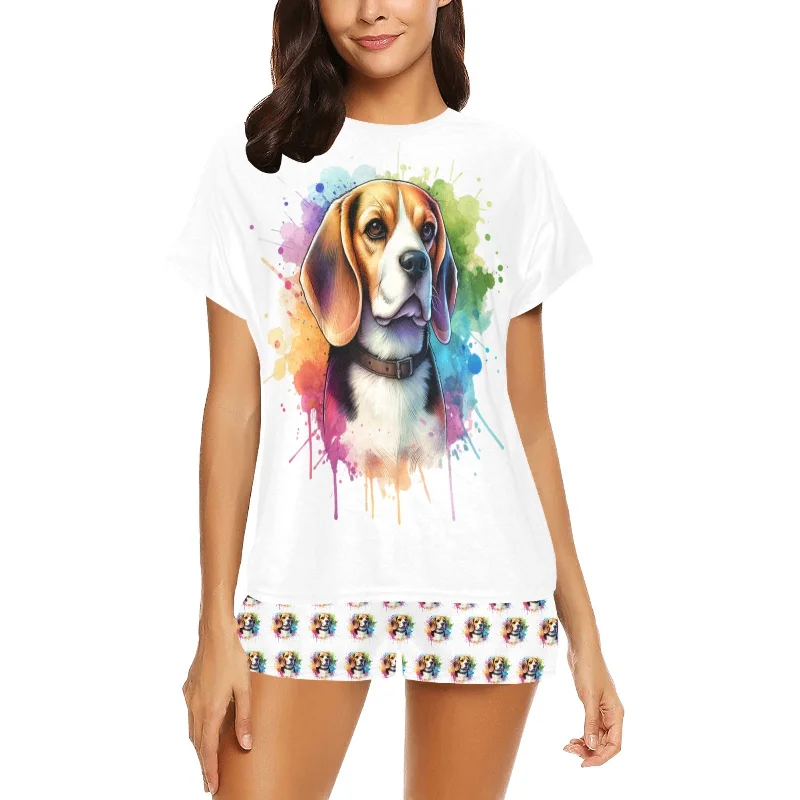 2 Piece Beagle PJ Set - Watercolor