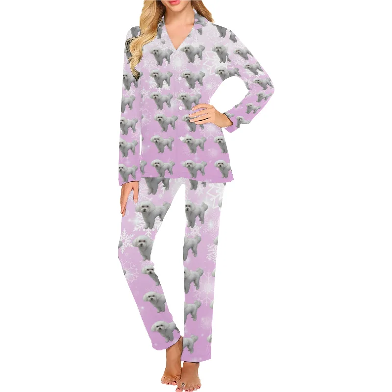 2 Piece Bichon Long Pj Set - Holiday