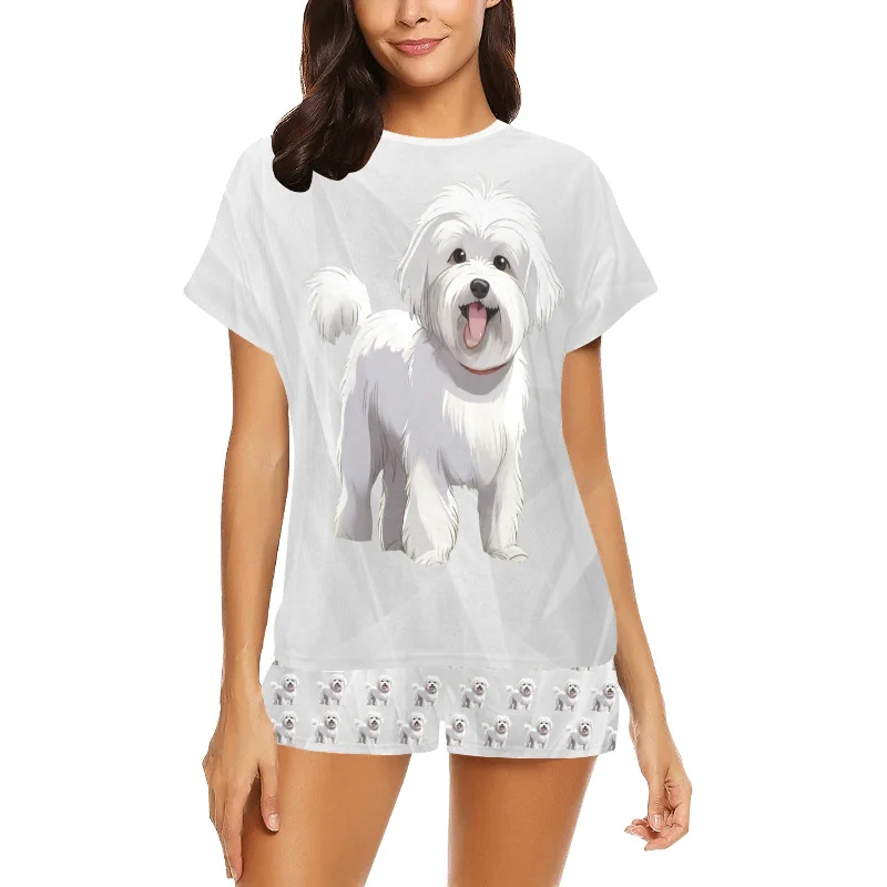 2 Piece Bichon PJ Set - Silver