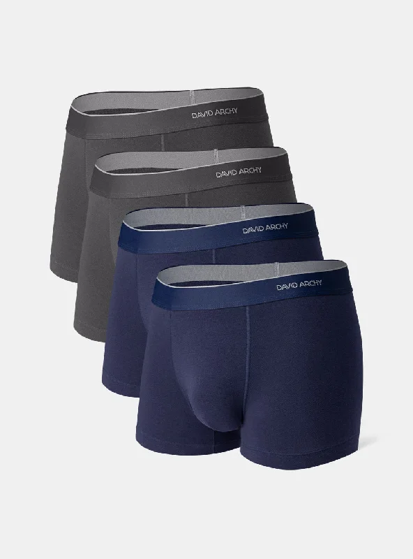 4 Packs Cotton Breathable Trunks with Pouch