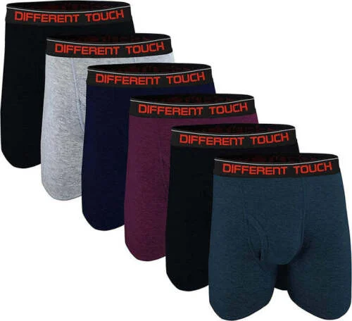 Boxer Briefs Underwear | Big & Tall USA Assorted Long Length | Men's (6 Pairs)