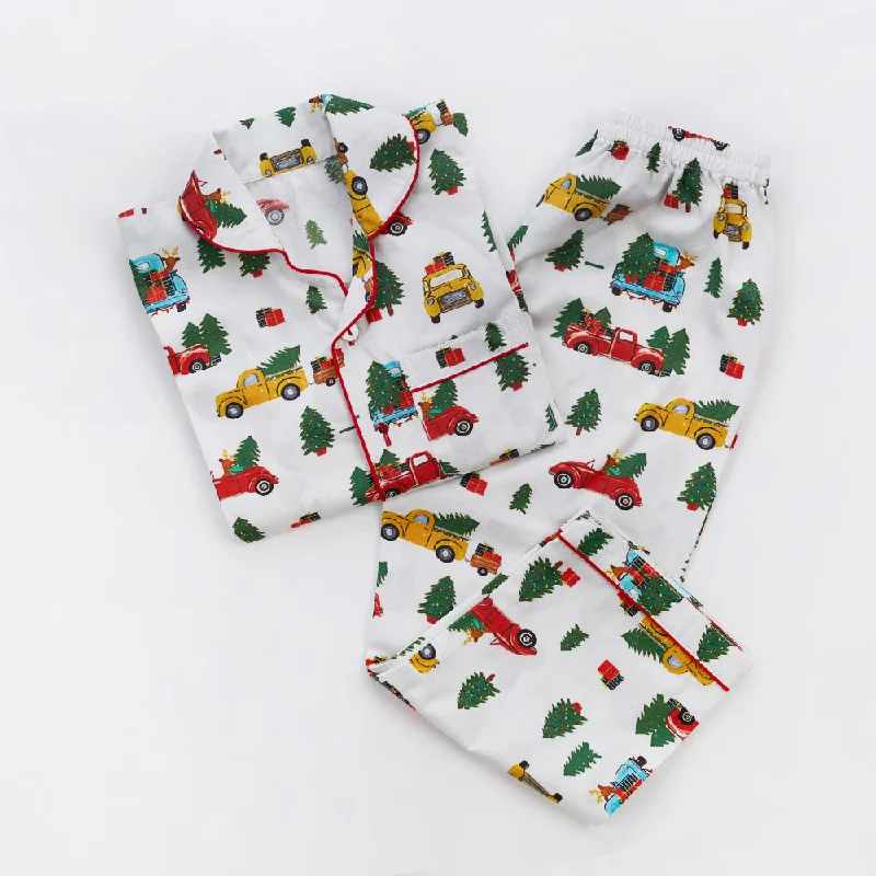 Men Christmas Trucks Pajama Set