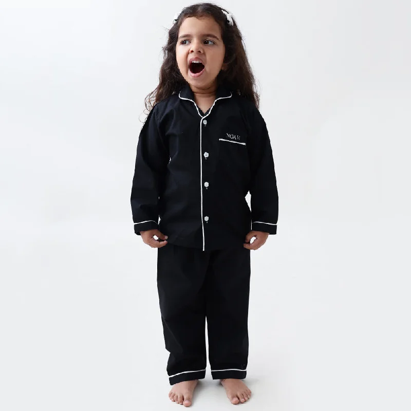 Classic Black Pajama Set For Kids