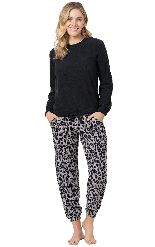 Lightweight Fleece Front Tie Pullover Set