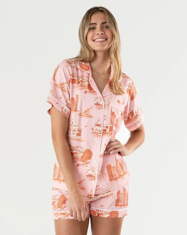 Nashville Toile Pajama Shorts Set