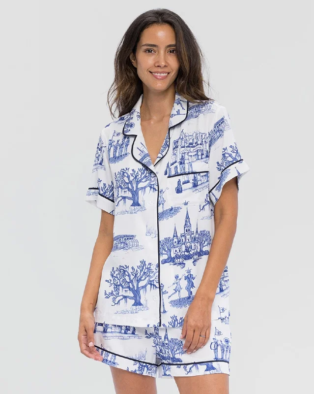 New Orleans Toile Pajama Shorts Set