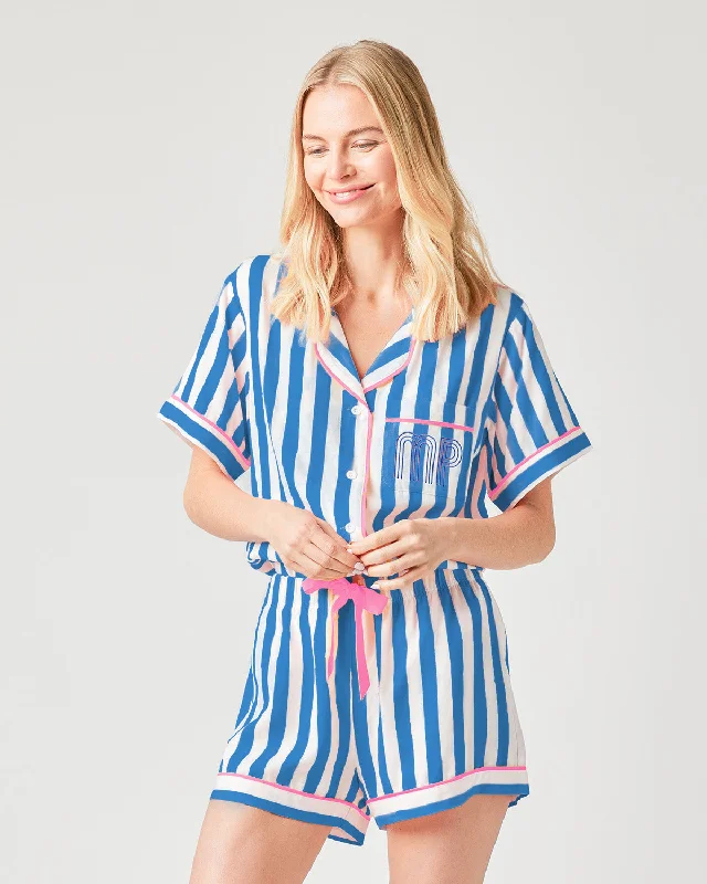 Retro Stripe Pajama Shorts Set