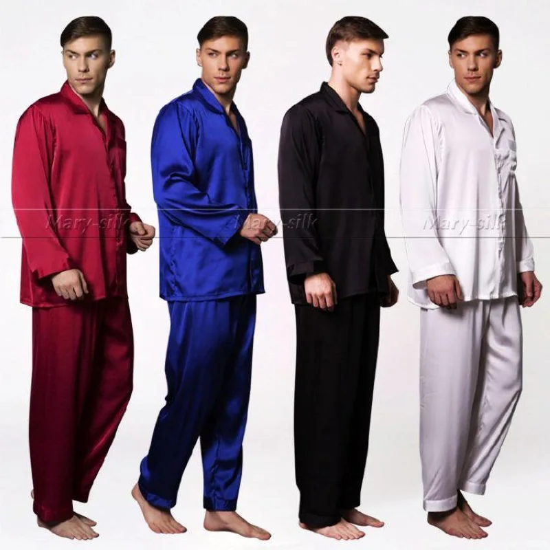 Sleepwear-Men's Silk Pajama Sets