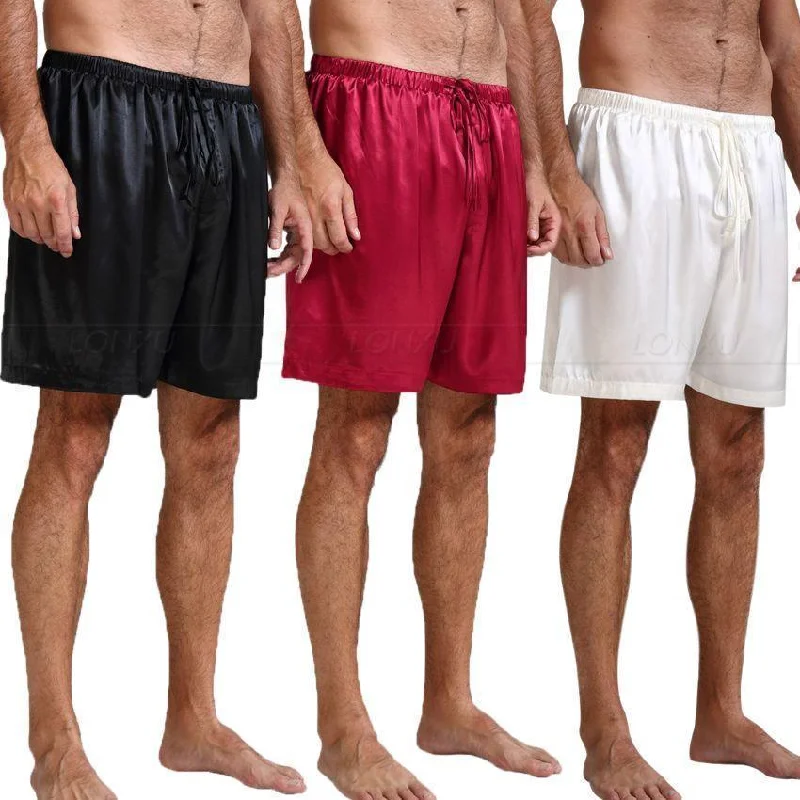 Sleepwear-Men's Silk Pajama Shorts