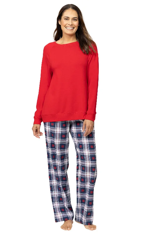 Snowfall Plaid Sweatshirt Pajamas